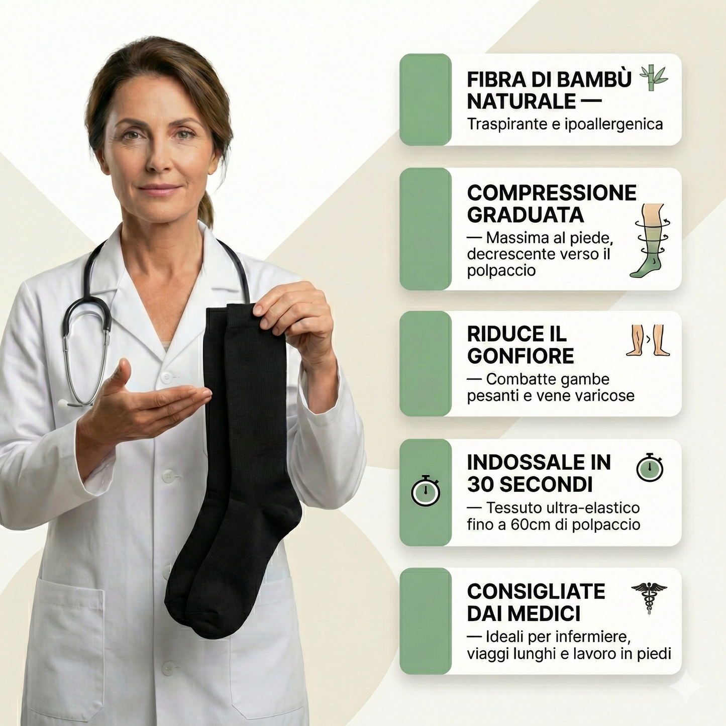 Rimedio Naturale in Bambù contro Gambe Gonfie e Vene Varicose